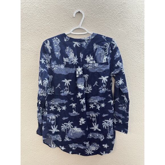 Womens Old Navy Shirt Size Small Blue Beach Long Sleeve Henley - Picture 6 of 10